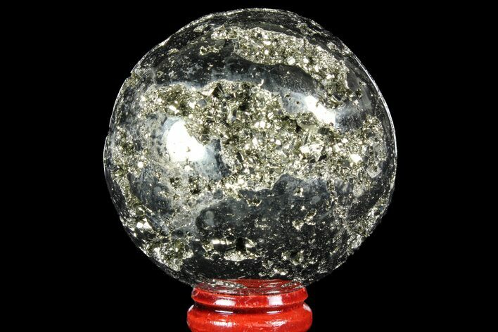 Polished Pyrite Sphere - Peru #97996